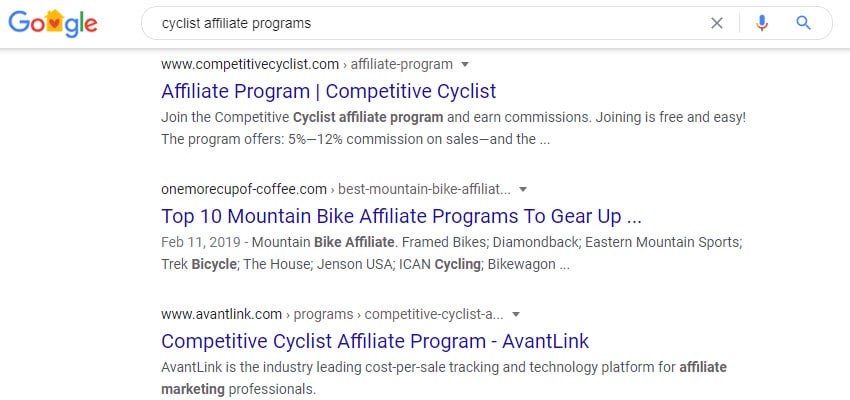 cyclist affiliate programs